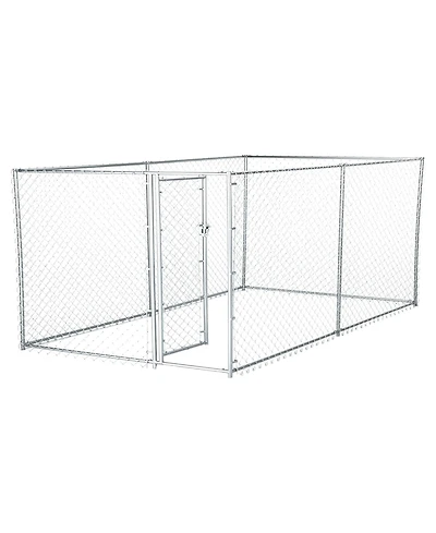 Lucky Dog 10' x 5' x 4' Heavy Duty Steel Outdoor Chain Link Dog Kennel Enclosure