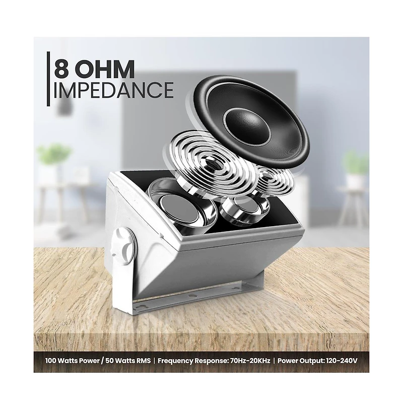 Pyle 6.5” Bluetooth Waterproof Speakers - 2-Way Full Range Stereo Sound, 100W Max Power, Marine Grade, Indoor/Outdoor Use