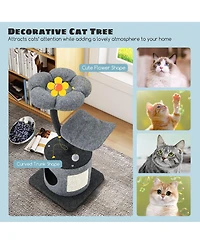 Gymax 35'' Cat Tree Tower 3-Layer Activity Center w/ Sisal Scratching Board & 2 Perches