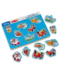 Melissa and Doug Disney Mickey Mouse and Friends Vehicles Sound Puzzle, 8 Pieces