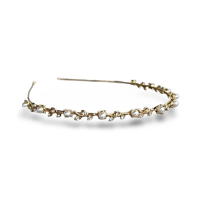 Thin Embellished Headband - Gem Leaf