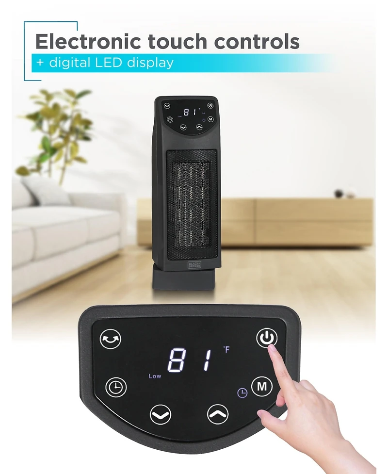 Oscillating Desktop Heater with Remote