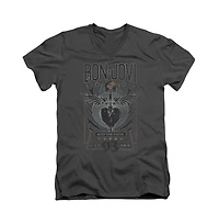 Bon Jovi Men's Keep The Faith Short Sleeve Adult V Neck Premium Cotton Tee / T-Shirt