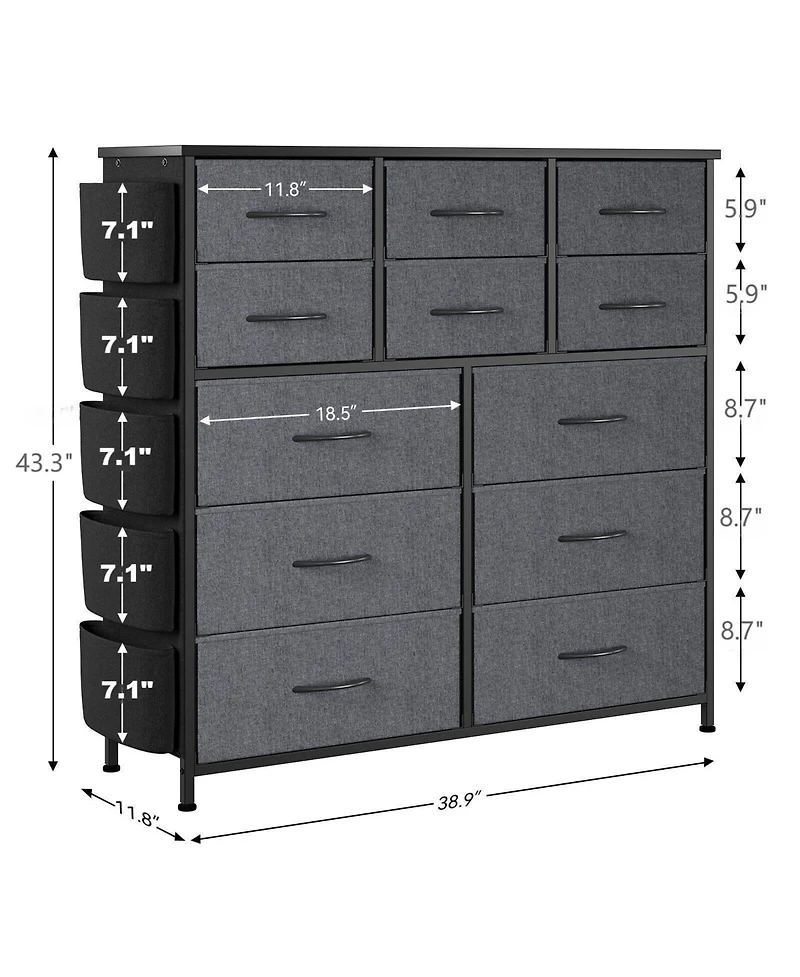 gaomon 12 Drawer Dresser for for Bedroom, Fabric Dressers & Chest of Drawers