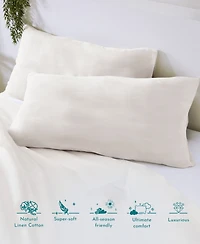 3-Piece Duvet Cover Set, Luxury 100% Cotton Oversized King with 2 Pillow Shams, Button Closure, Corner Ties by California Design Den