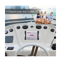 Pyle 4-Channel Waterproof PowerSport Amplifier, 1500W, Marine Grade