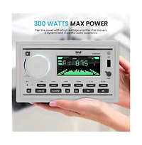 Pyle Marine Bluetooth Stereo Receiver with 1 Pair of PLMR60W Speakers, 300W