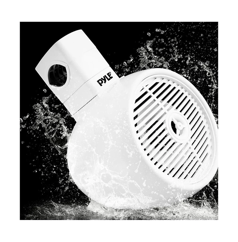 Pyle 6.5'' Marine Wakeboard Speaker System with Built-in Led Lights, 200W, White