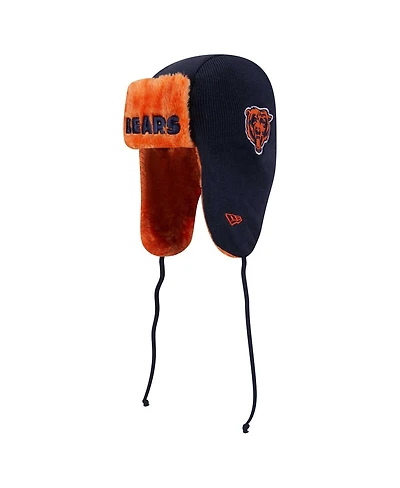 New Era Men's Navy Chicago Bears Helmet Head Trapper Knit Hat
