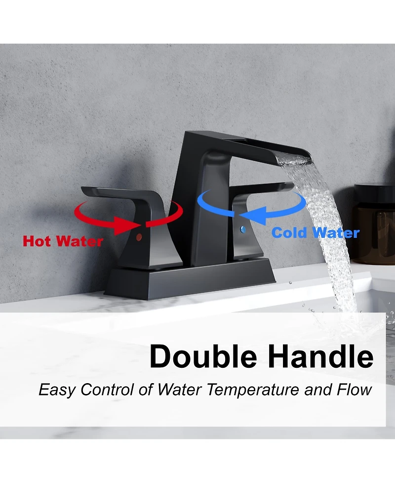 Casainc Centerset Faucet 2-handle Bathroom Faucet with Drain Assembly
