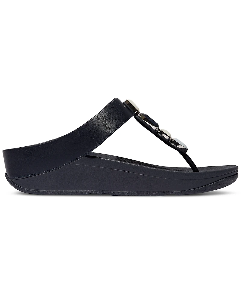 FitFlop Women's Fino Multi-Stone Leather Wedge Sandals