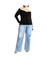City Chic Plus Ruched Sally Top