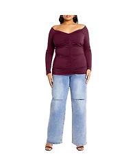 City Chic Plus Size Ruched Sally Top
