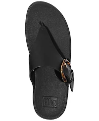 FitFlop Women's Lulu Resin-Buckle Leather Sandals