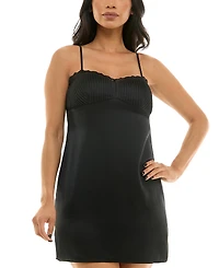City Studios Juniors' Pleated Lace-Trimmed Dress