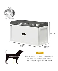 PawHut Large Elevated Dog Bowls with Storage Drawer Containing 21L Capacity, Raised Pet Feeding Station with 2 Stainless Steel Bowls