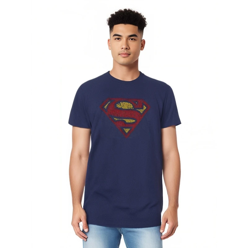 Superman Mens Crackle S Short Sleeve Adult Tee / T-Shirt