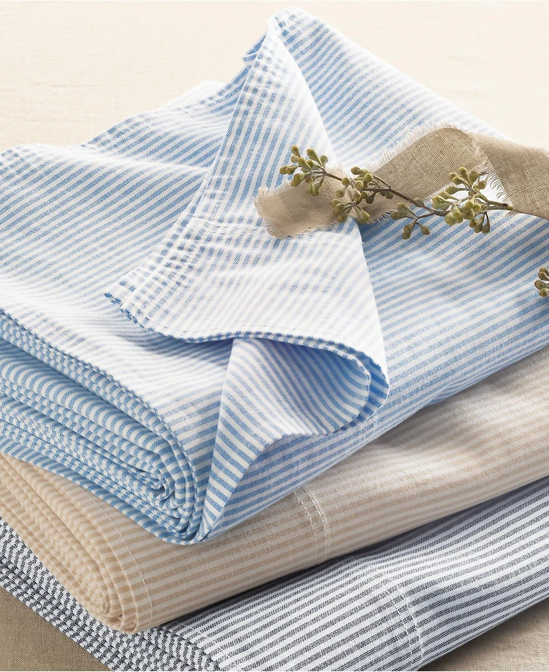 Lands' End Cotton Oxford Stripe Bed Sheet Set