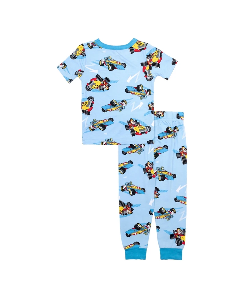 Mickey Mouse Toddler Boys Short Sleeve Tee and Open Leg Pant, 2-Piece Pajama Set
