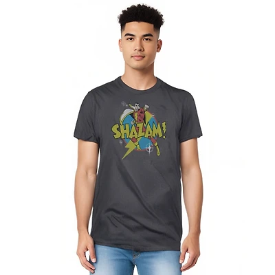 Dc Shazam Men's Comics Power Bolt Short Sleeve Adult Tee / T-Shirt