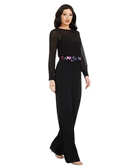 Dress the Population Women's Sequin Belted Pilar Jumpsuit