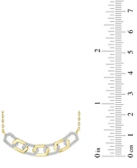 Diamond Geometric Link Pendant Necklace (1/6 ct. t.w.) in 10k Yellow Gold