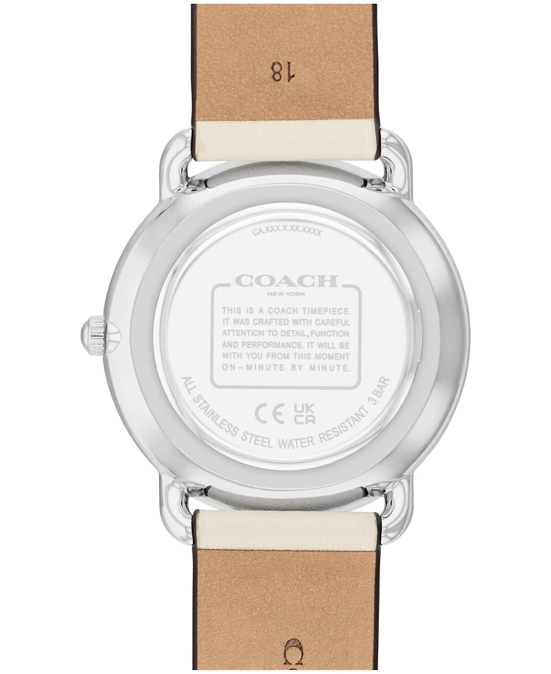 Coach Women's Elliot Chalk Leather Strap Watch, 36mm