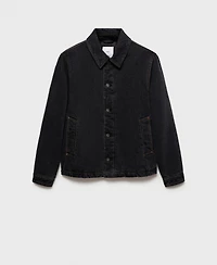 Mango Men's Slim-Fit Dark Wash Denim Jacket