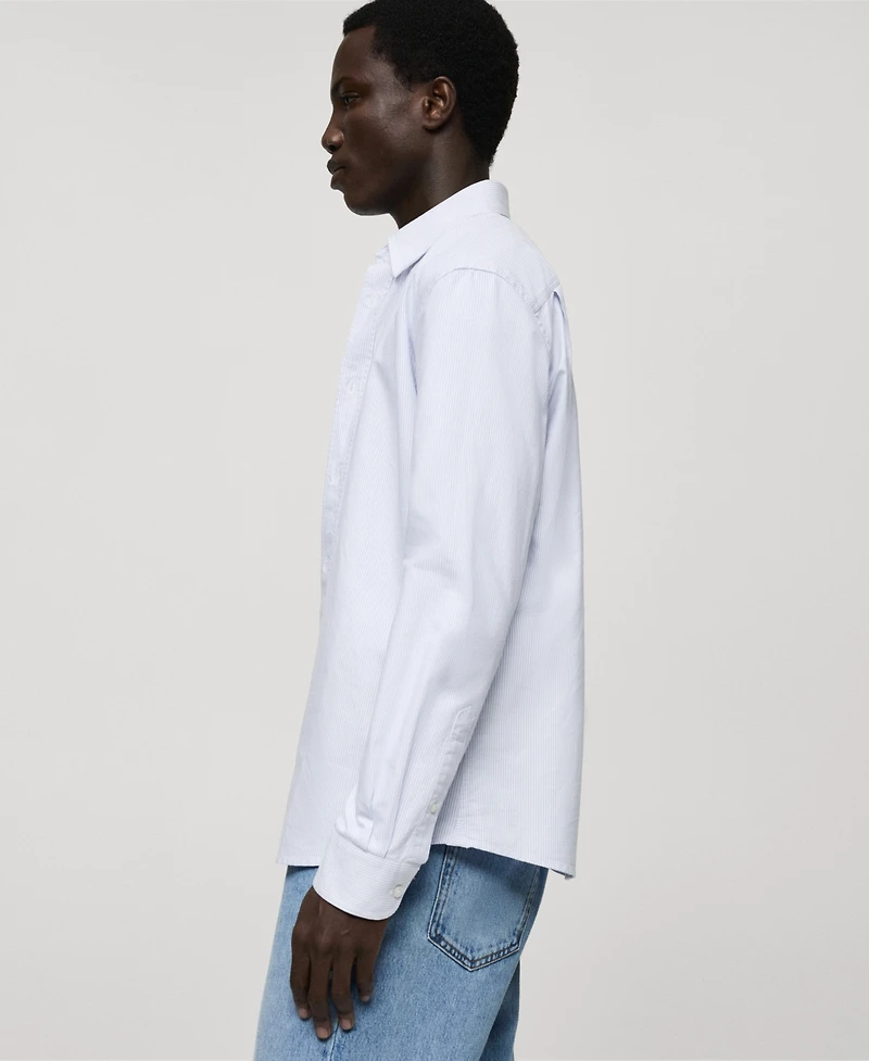 Mango Men's Slim-Fit Kodak-Striped Cotton Shirt