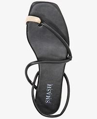 Smash Shoes Women's Charlotte Gold Toe Strappy Flat Sandals - Extended Sizes Available
