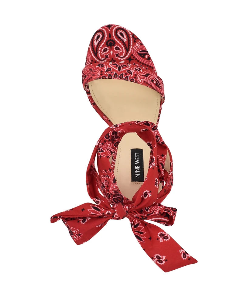 Nine West Women's Kelsie Ankle Wrap Sculpted Heel Sandals