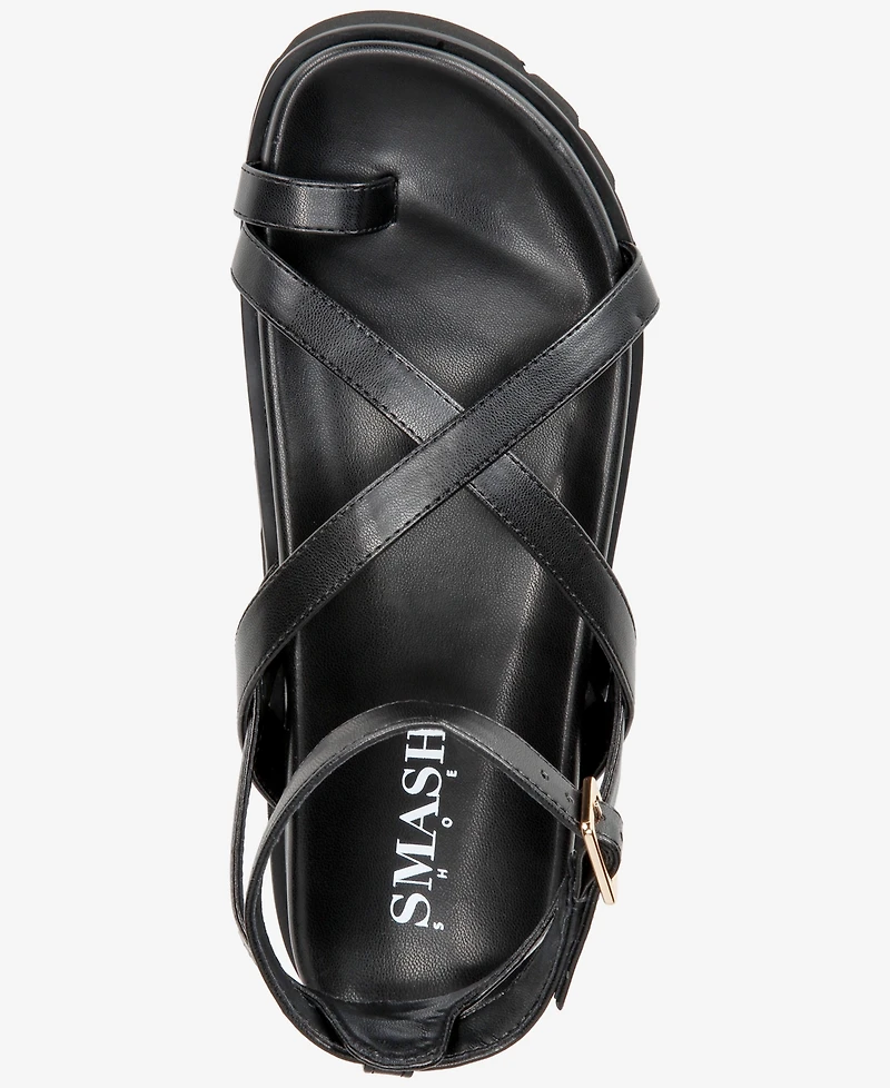 Smash Shoes Women's Ava Sport Flat Sandals - Extended Sizes Available