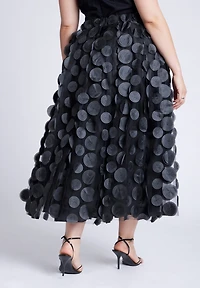 Eloquii Women's Dimensional Dot Full Skirt