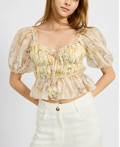 En Saison Women's Elliot Organza Top