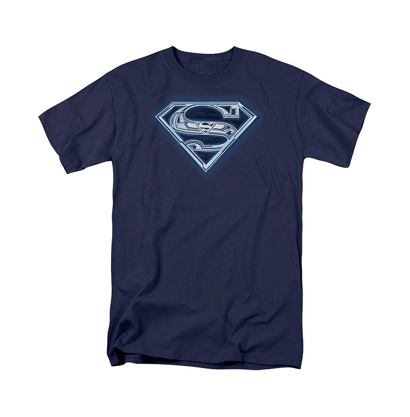 Superman Mens Cyber Shield Short Sleeve Adult Tee / T-Shirt