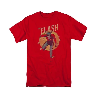 Dc Flash Mens Comics Circle & Stars Short Sleeve Adult Tee / T-Shirt