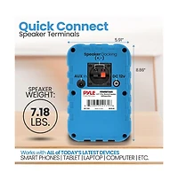 Pyle 5.25” 2-Way Bluetooth Wireless Speaker System - Waterproof, 500W Max Power, 1/2” Tweeter, Compact Design