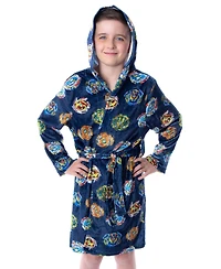 Beyblade Boys Burst Spinner Tops Graphic Fleece Hooded Robe Bathrobe