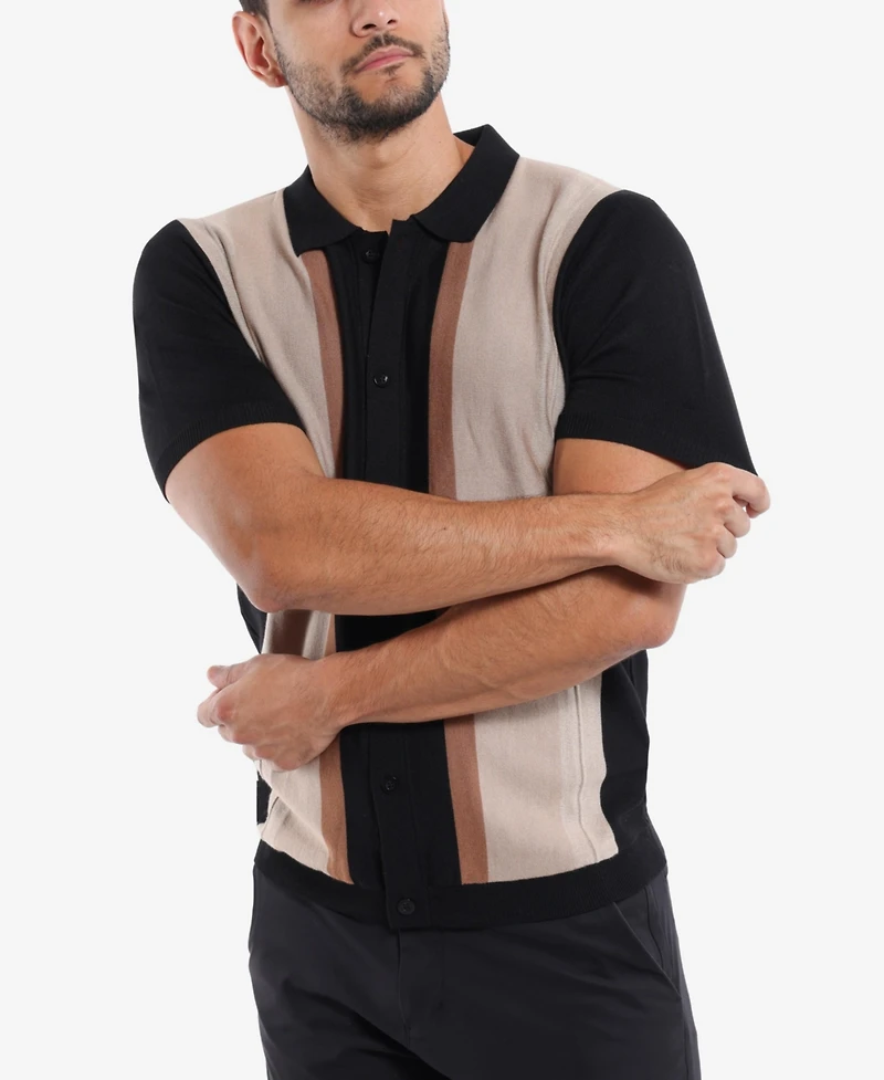 Spring + Mercer Men's Stripe Polo Sweater