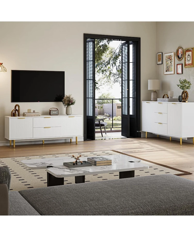 gaomon Kitchen Sideboard Cabinet with 3 Drawers and 2 Doors