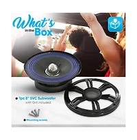 Pyle 8" Single Voice Coil Car Subwoofer, 250 Watts, 4-Ohm
