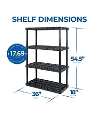 Gracious Living 4 Shelf Knect A Shelf Ventilated Storage Unit, Black (2 Pack)