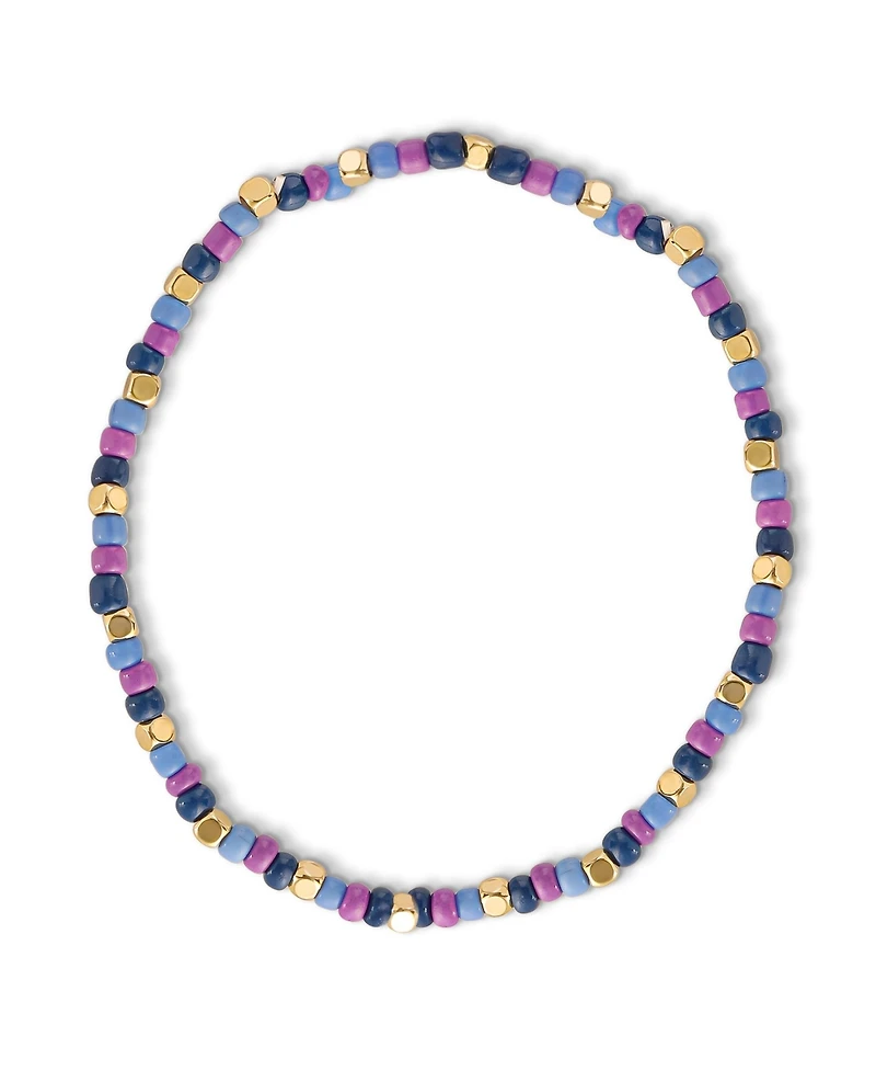 Jessica Simpson Multi-Color Beaded Bracelet Set with Evil Eye Charm - Boho Chic Stackable Bracelets