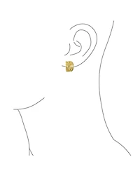 Bling Jewelry Fashion Open Criss Cross Basket Weave Wide Half Hoop Clip On Earrings For Non Pierced Ears Matte Gold Plated