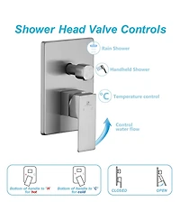 Lovmor Wall Mounted Hand Held Shower Bathroom Luxury Rain Mixer System Set(Valve Included)