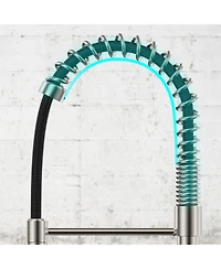 Lovmor 4-Function Brushed Nickel Pull Down Single Handle Kitchen Sink Faucet