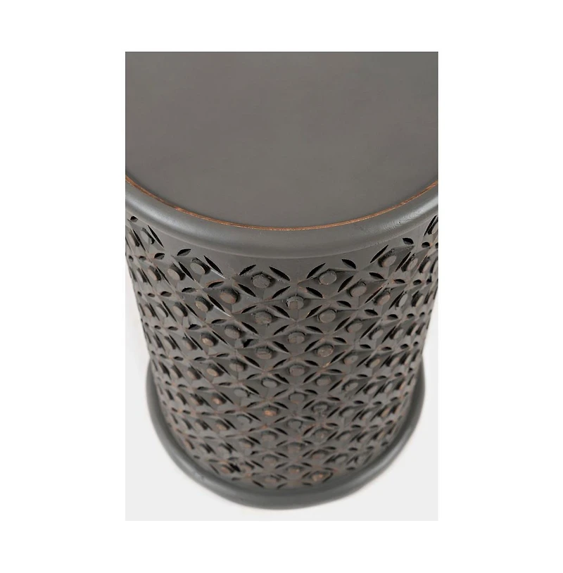 Jofran Decker Distressed Hardwood Global Drum End Table