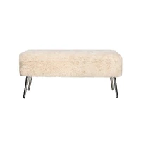 Jofran Huggy Luxury Plush Faux Fur Upholstered Storage Bench