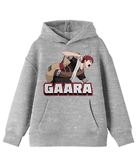 Naruto Boys Classic Gaara Character Action Pose Youth Athletic Heather Hoodie-Large