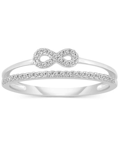 Diamond Infinity Double-Row Ring (1/6 ct. t.w.) in 10k White Gold
